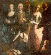 Joseph Esperlin Engagement of Maria Josepha Grafin von Waldburg-Friedberg-Scheer (1731 - 1782) and her cousin, Prince Joseph Wenzel von Furstenberg (1728 - 1783) in 1 oil painting artist